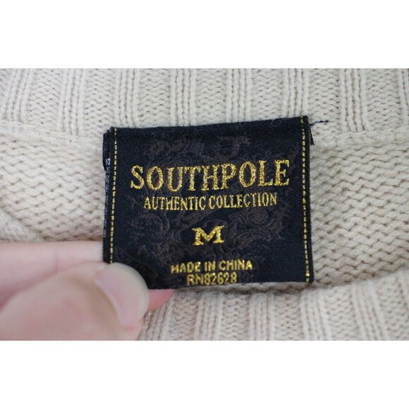 Vintage Southpole Mens Medium Y2K Striped Spell Out Knit Sweater L551 - Picture 4 of 6